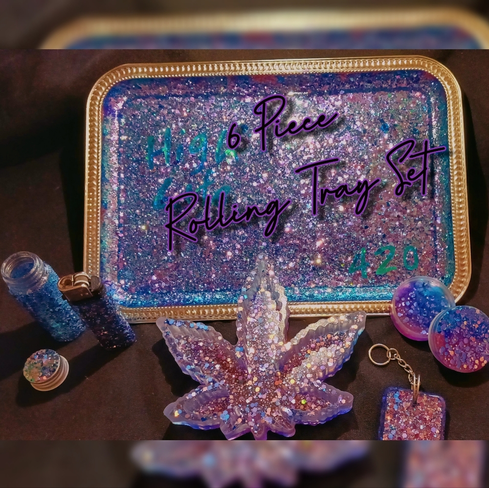 6 piece Rolling Tray Set